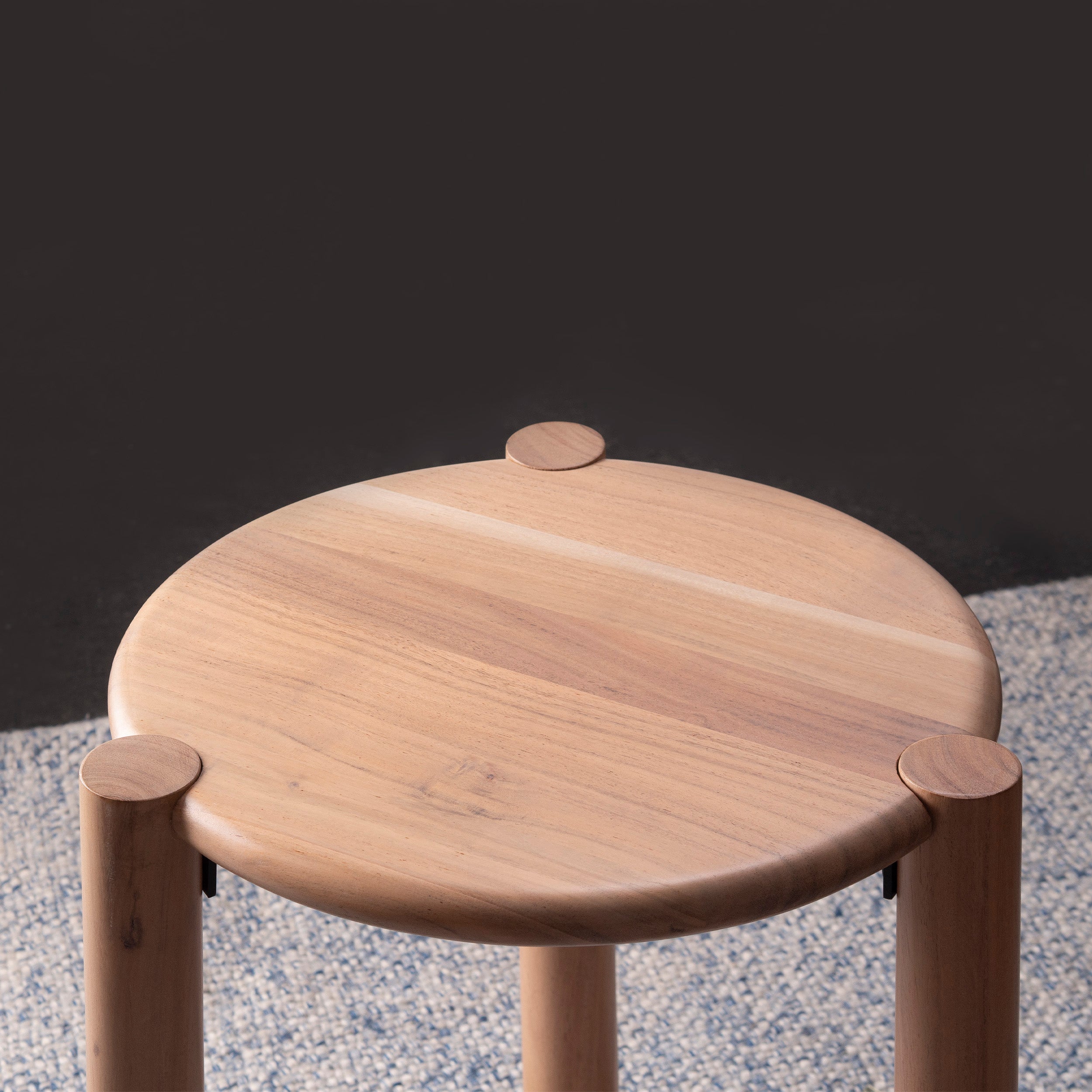 Acacia Wood Round Side Table