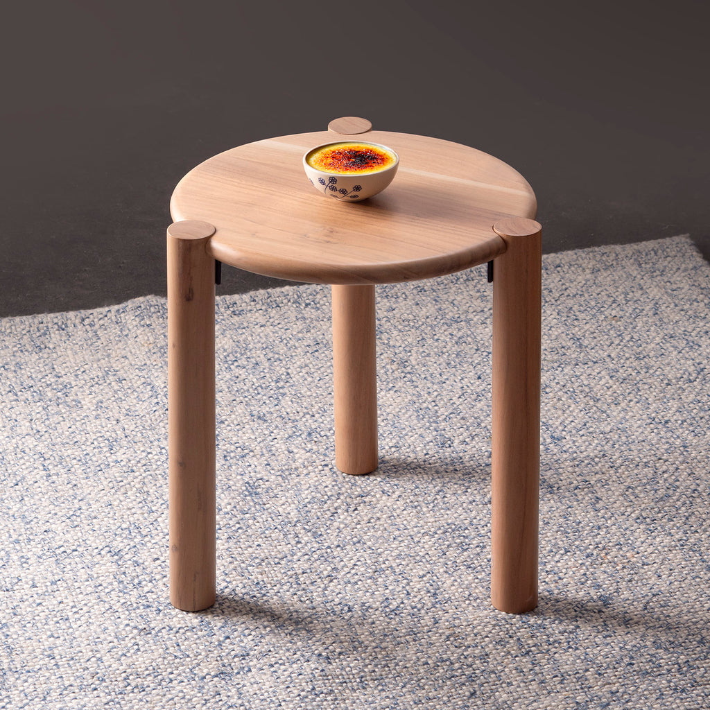 Acacia Wood Round Side Table