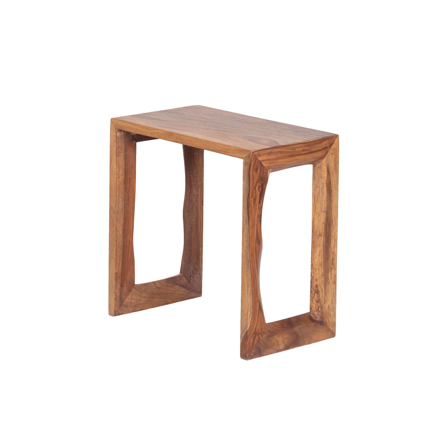 Sheesham Wood Nesting Table Set of 2 – Handmade Solid Wood Side Tables for Living Room