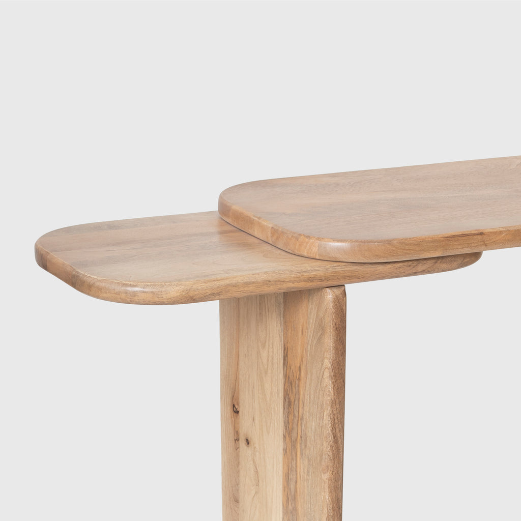 Dual-Tier Solid Wood Console Table
