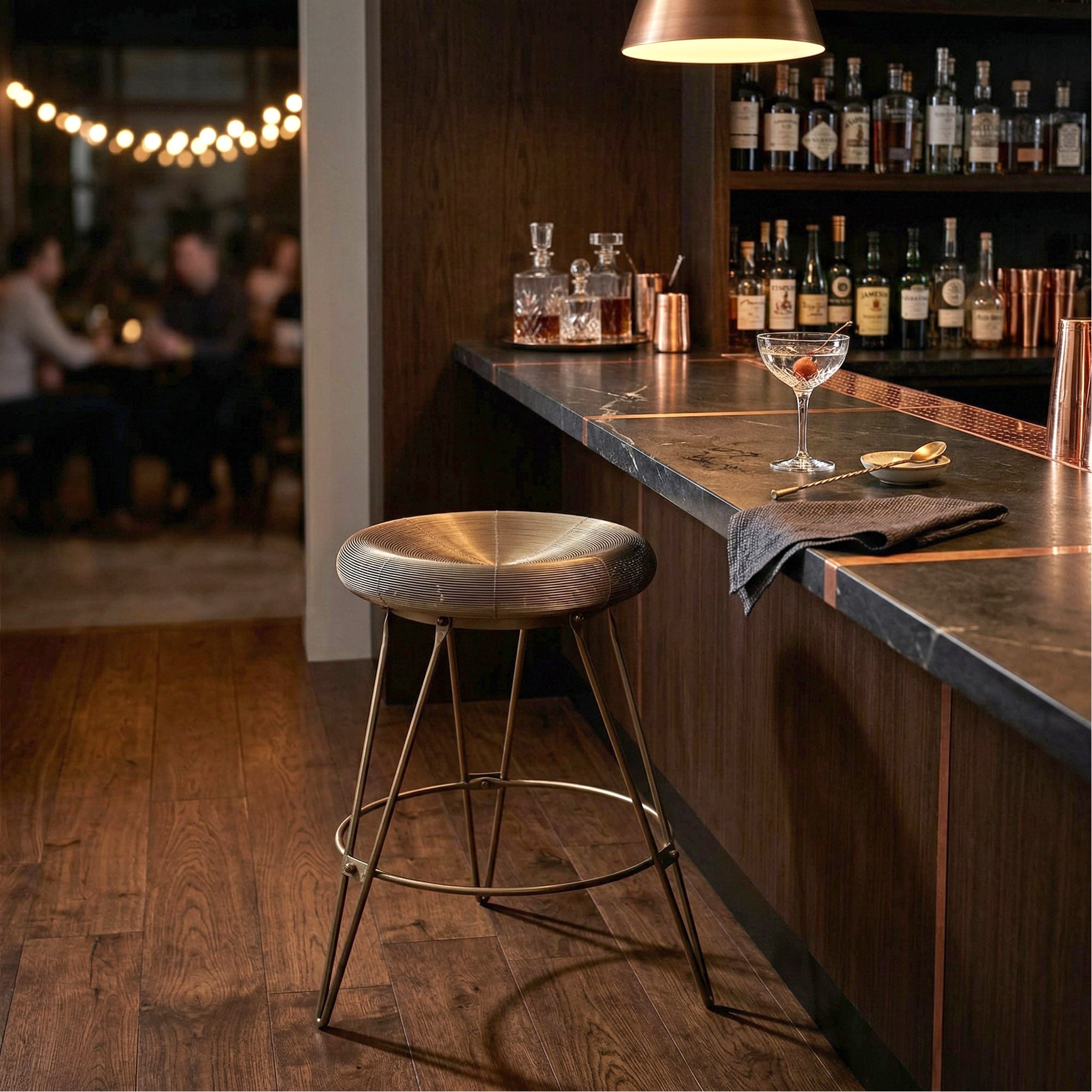 Handcrafted Metal Stool for Indoor and Outdoor