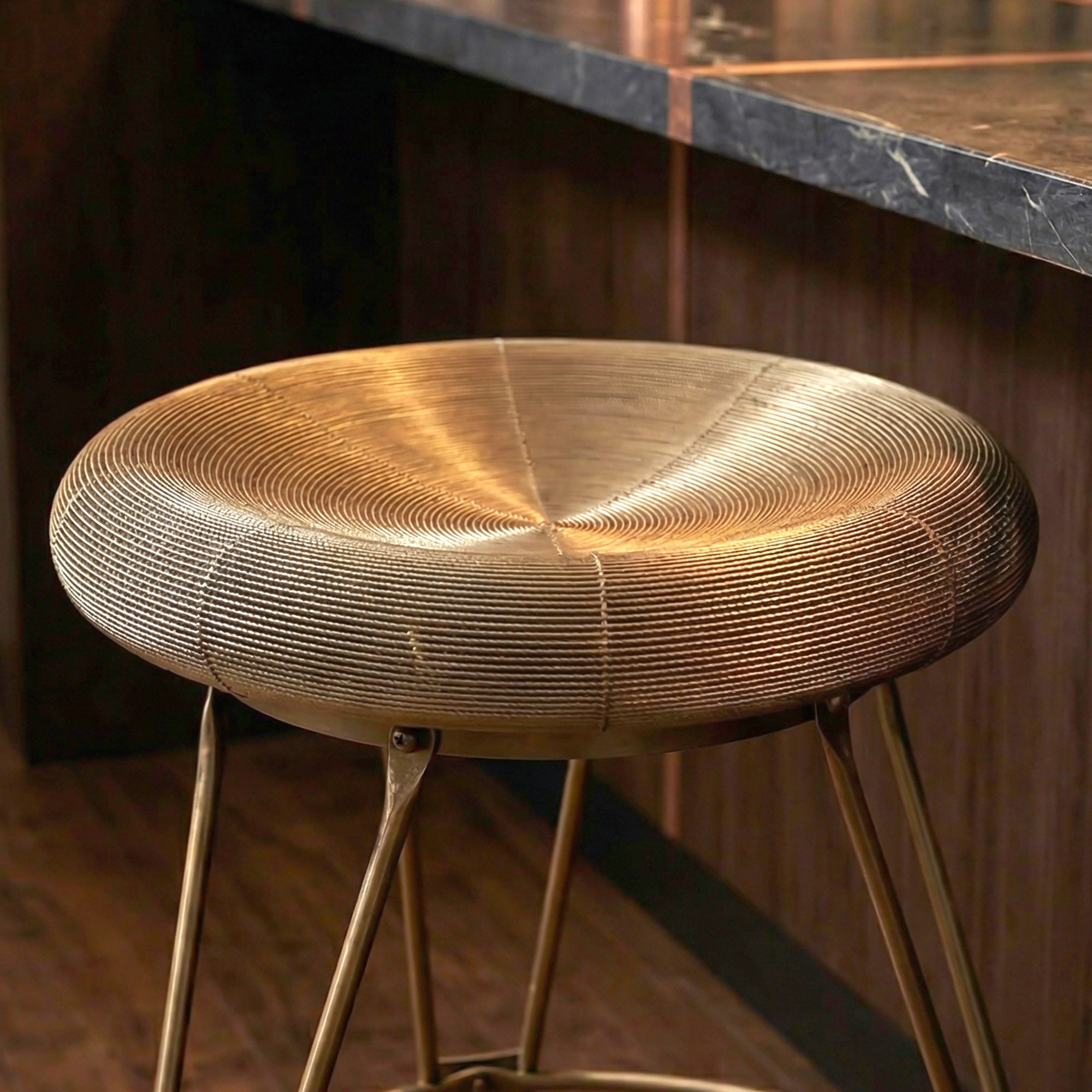 Handcrafted Metal Stool for Indoor and Outdoor