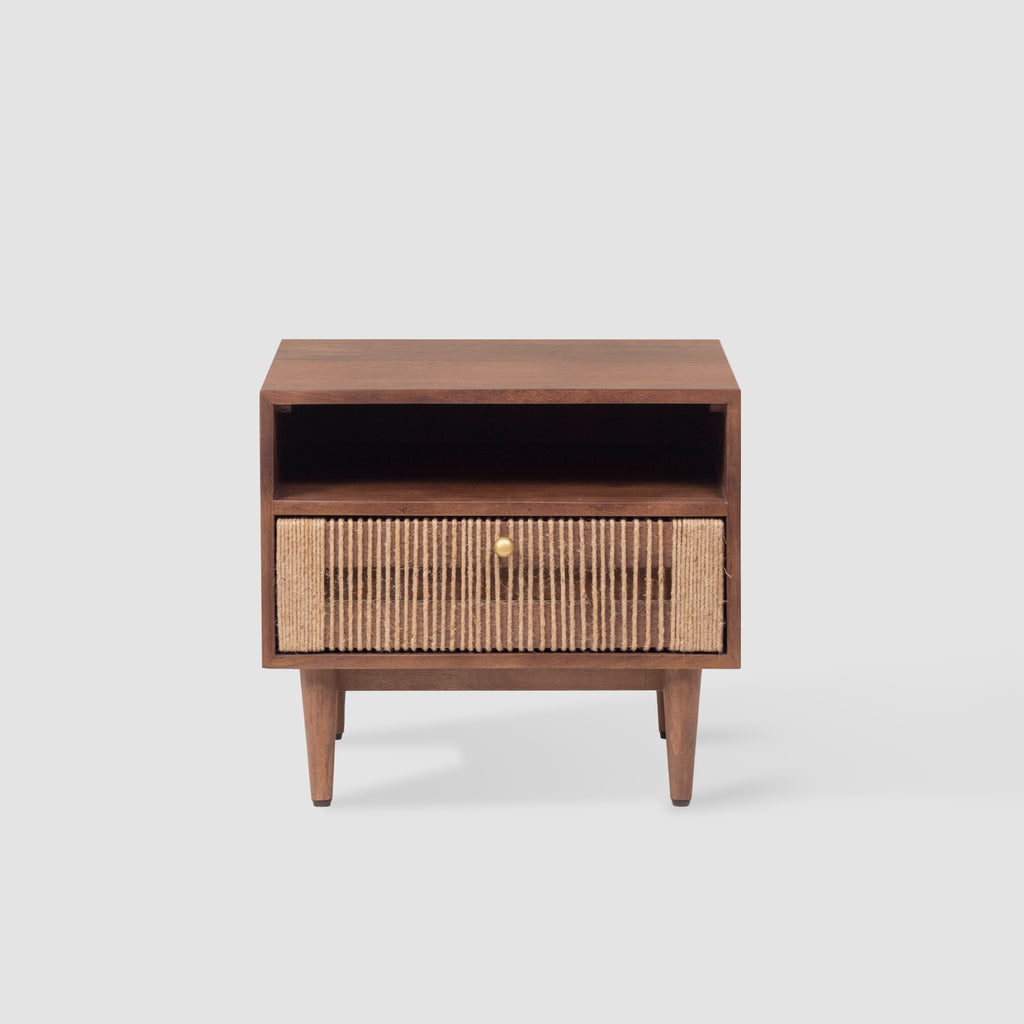 1 Drawer Mid-Century Modern Wooden Bedside Table