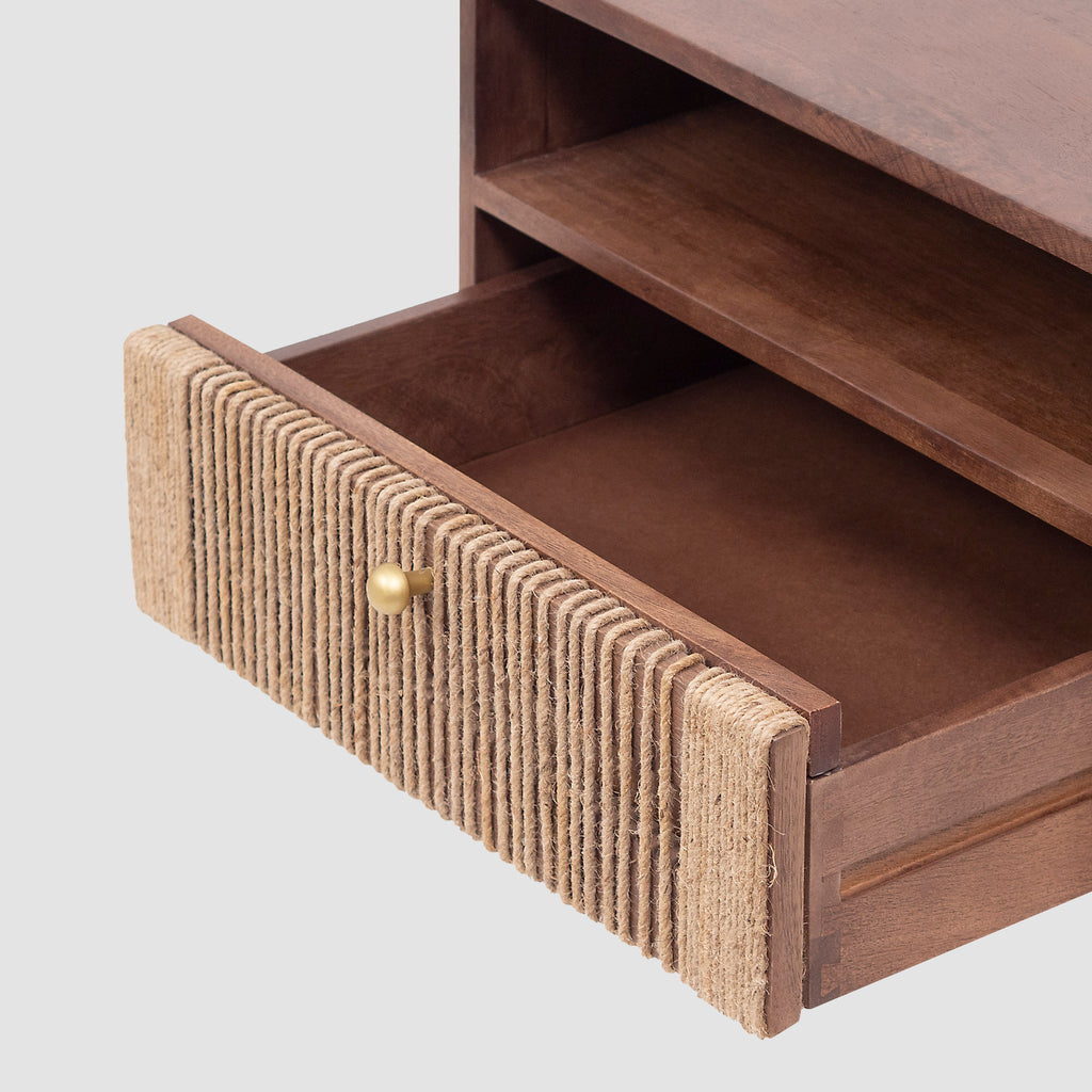 1 Drawer Mid-Century Modern Wooden Bedside Table