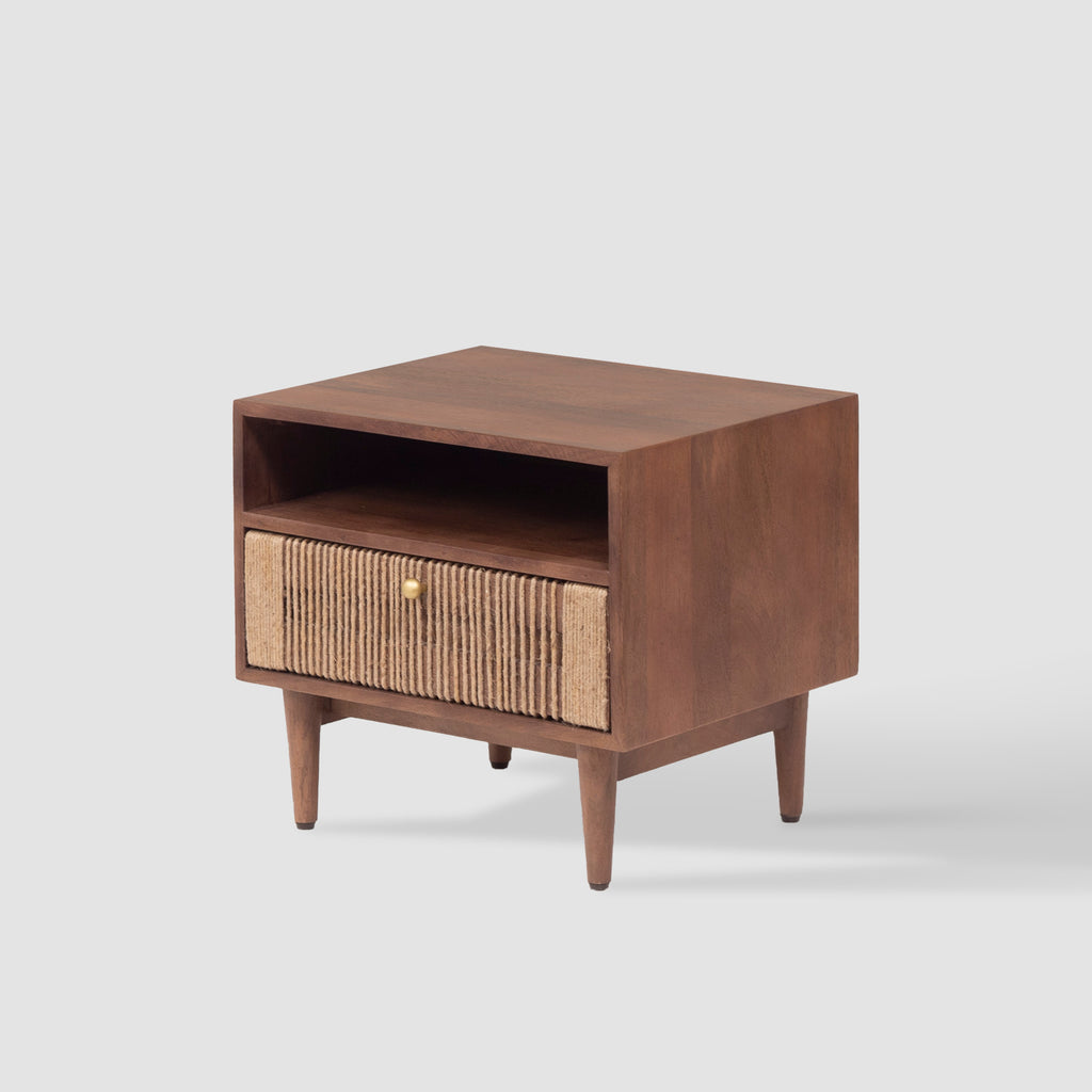 1 Drawer Mid-Century Modern Wooden Bedside Table