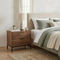 Modern Walnut Wood Bedside Table