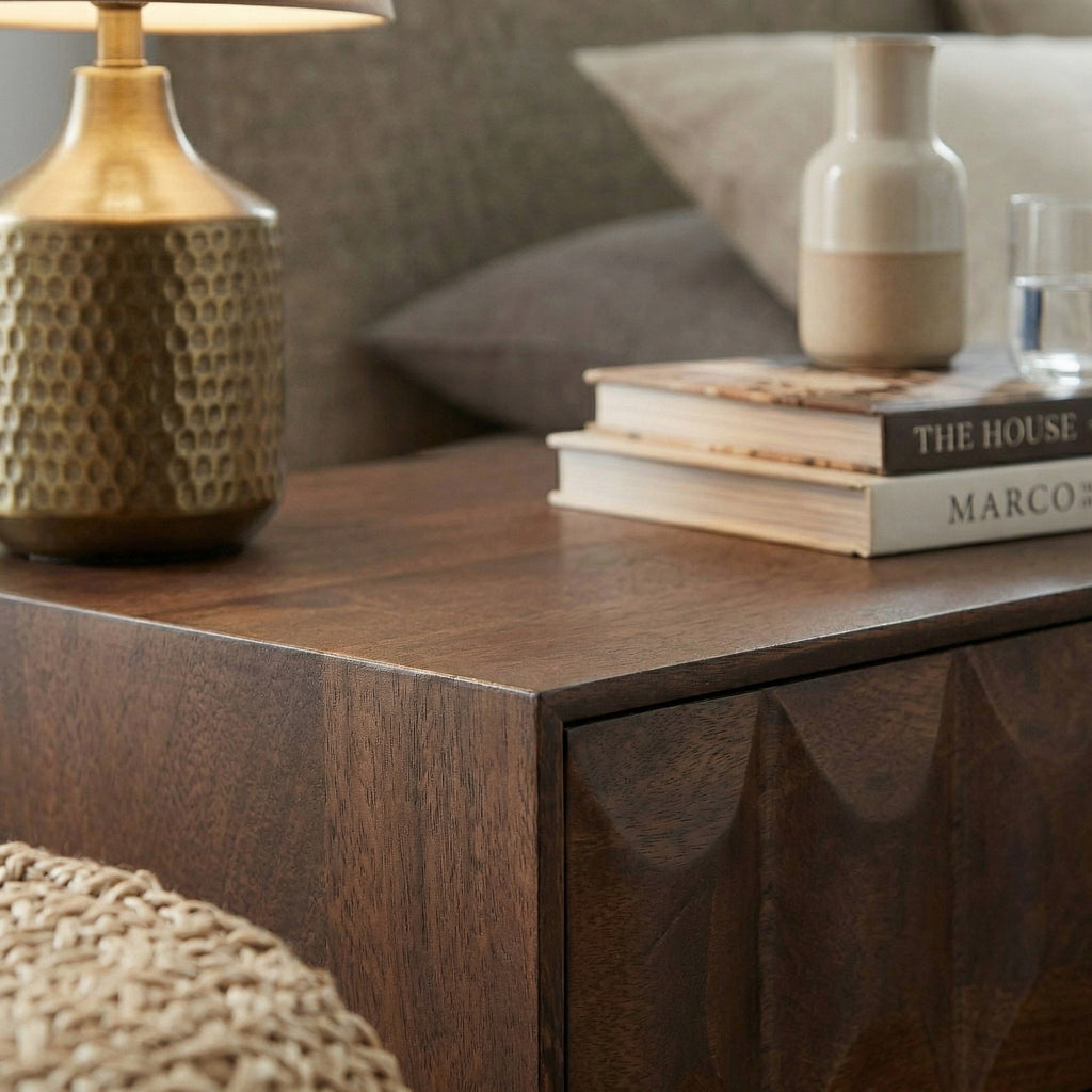 Modern Walnut Bedside Table