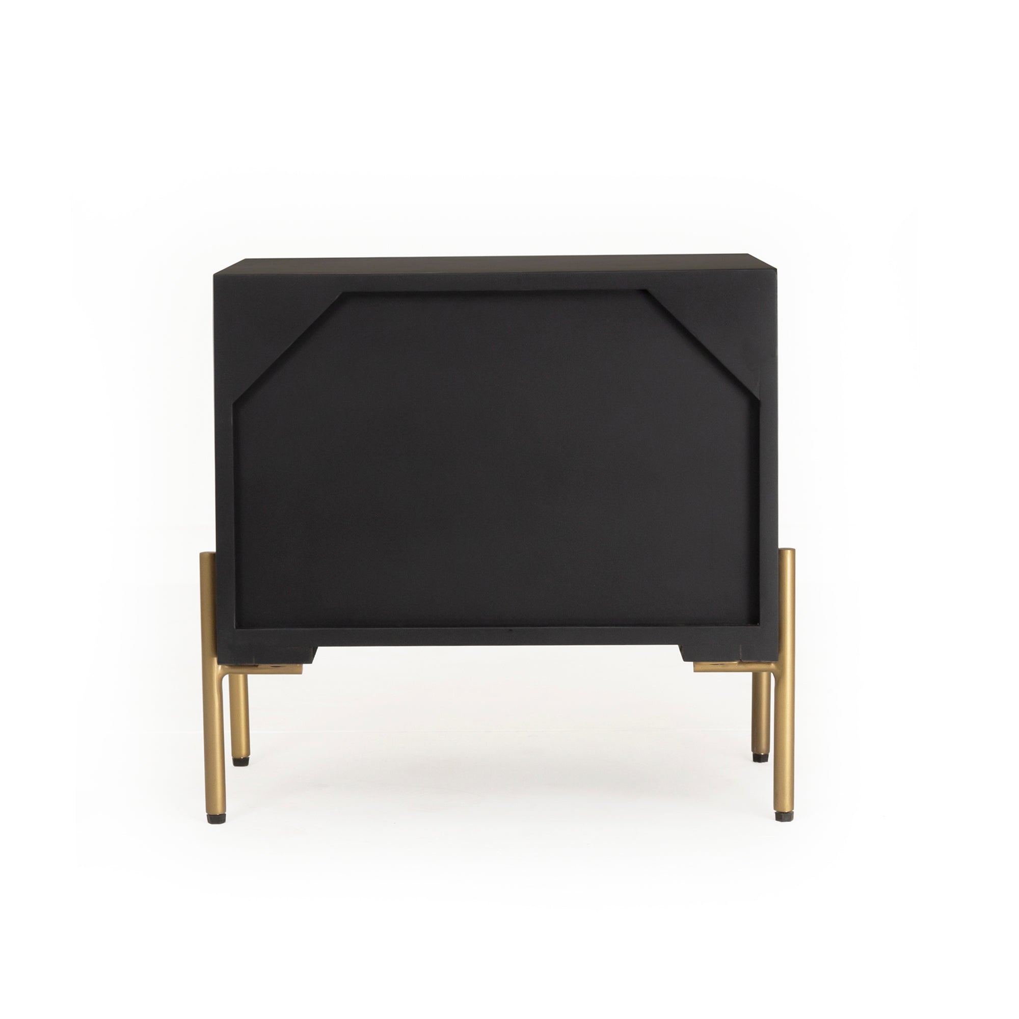 Auris Metal-Leg Bedside Table – 2 Drawers