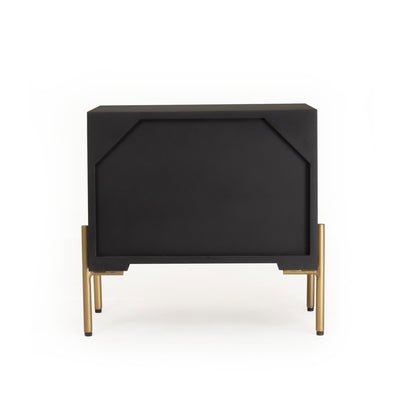 Auris Metal-Leg Bedside Table – 2 Drawers