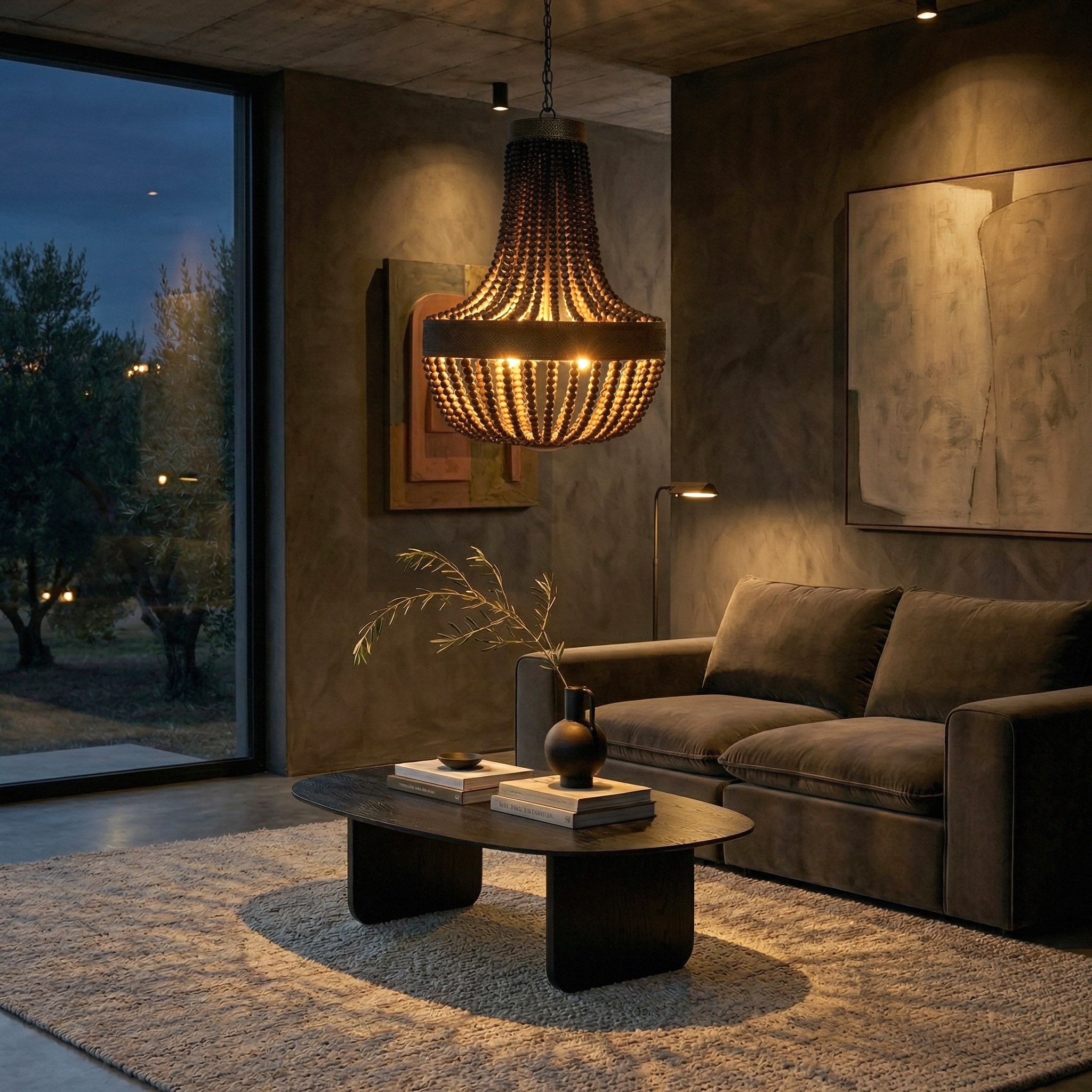 Organic Shape Solid Wood Black