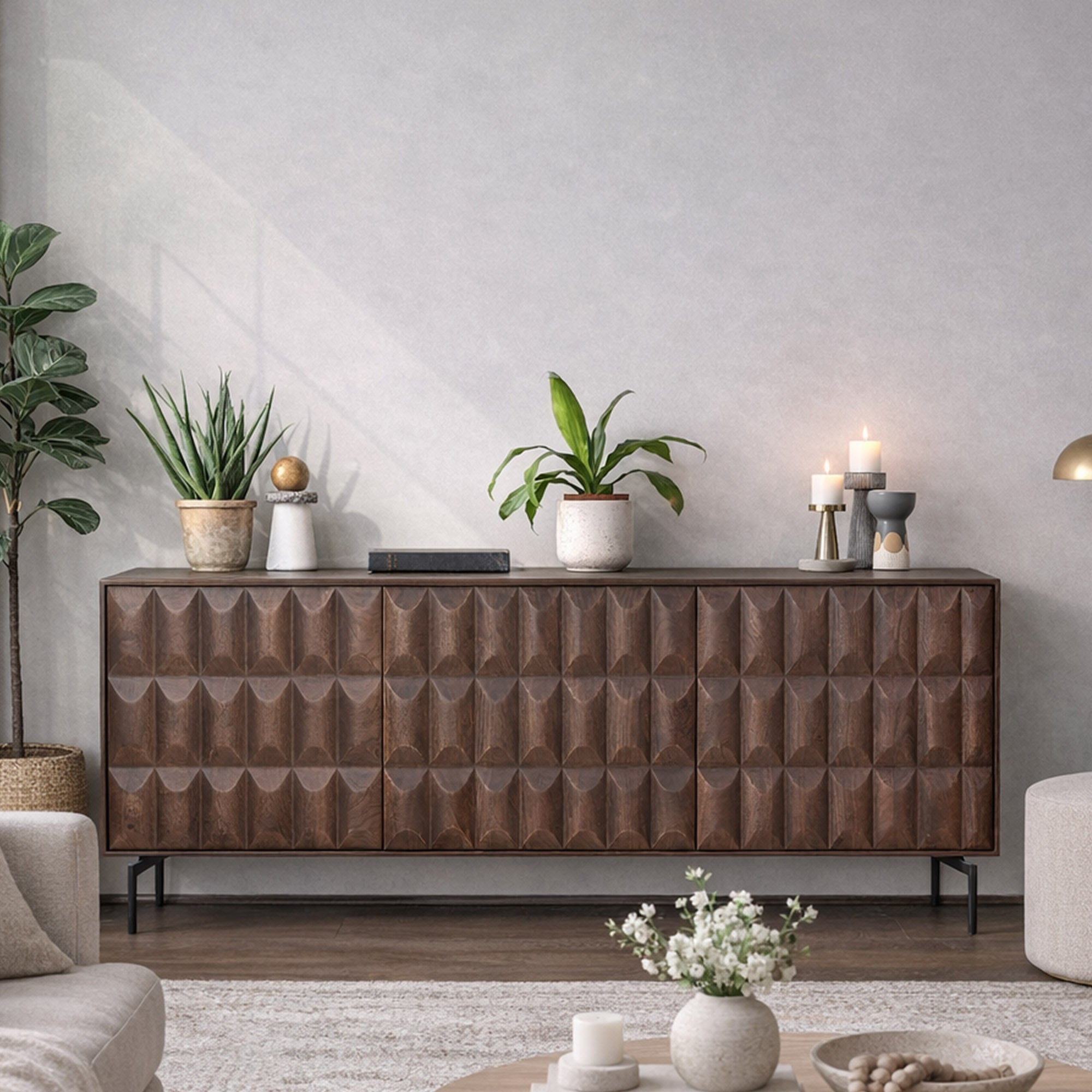 Modern Walnut Sideboard