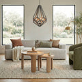 Prism Wooden Chandelier, Geometric Farmhouse Chandelier