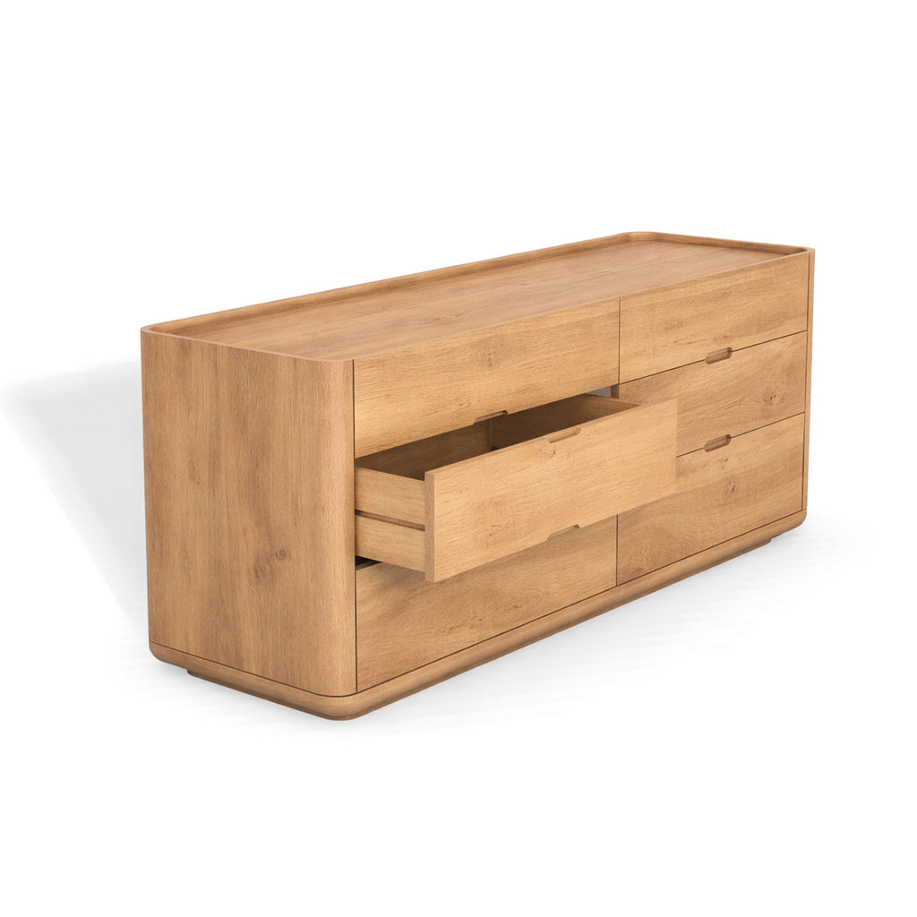 Solid Wood Drawer Chest – Natural, Walnut Mango Wood Finish – Itauti