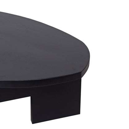 Modern Black Mango Wood Coffee Table – Bold Geometric Design