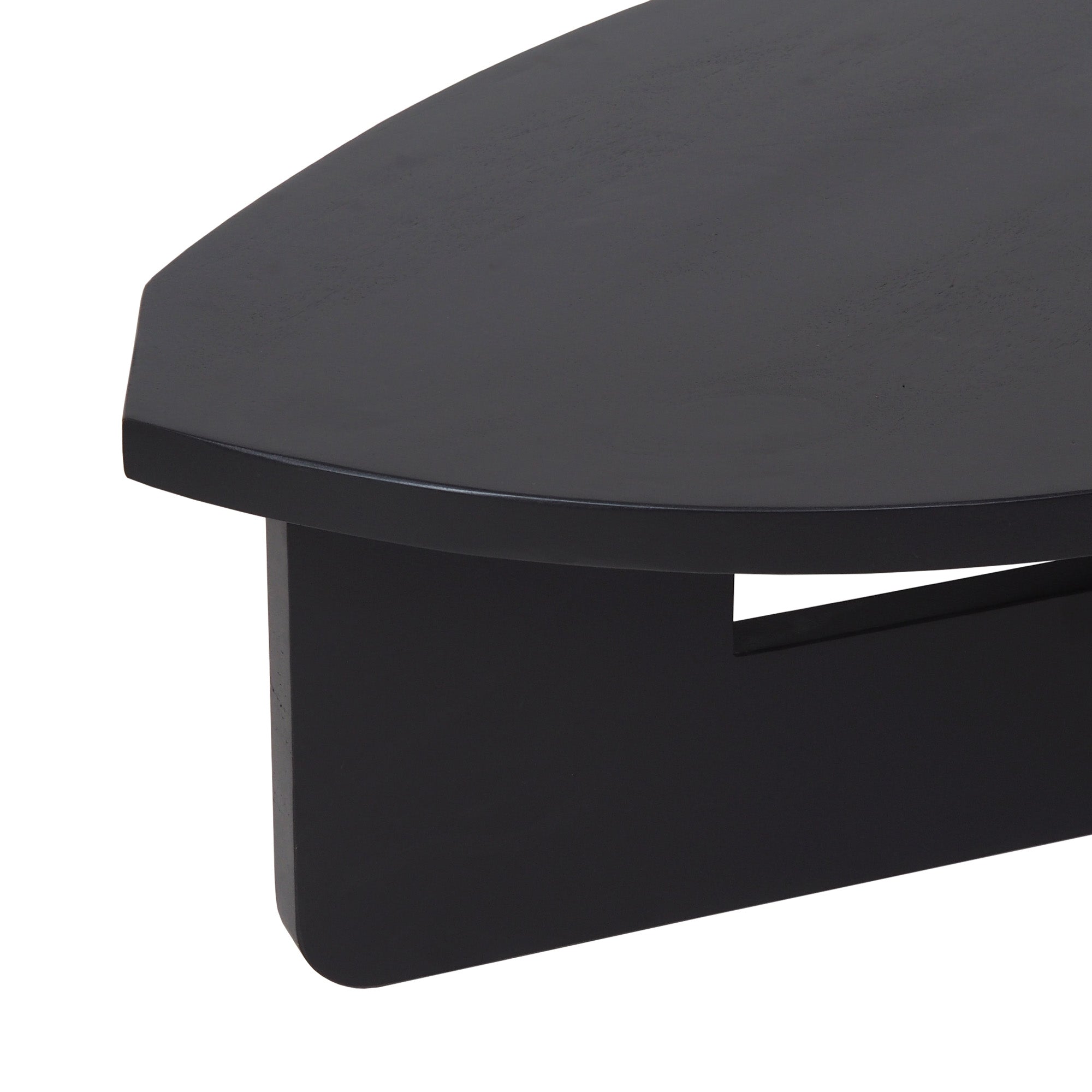 Modern Black Mango Wood Coffee Table – Bold Geometric Design