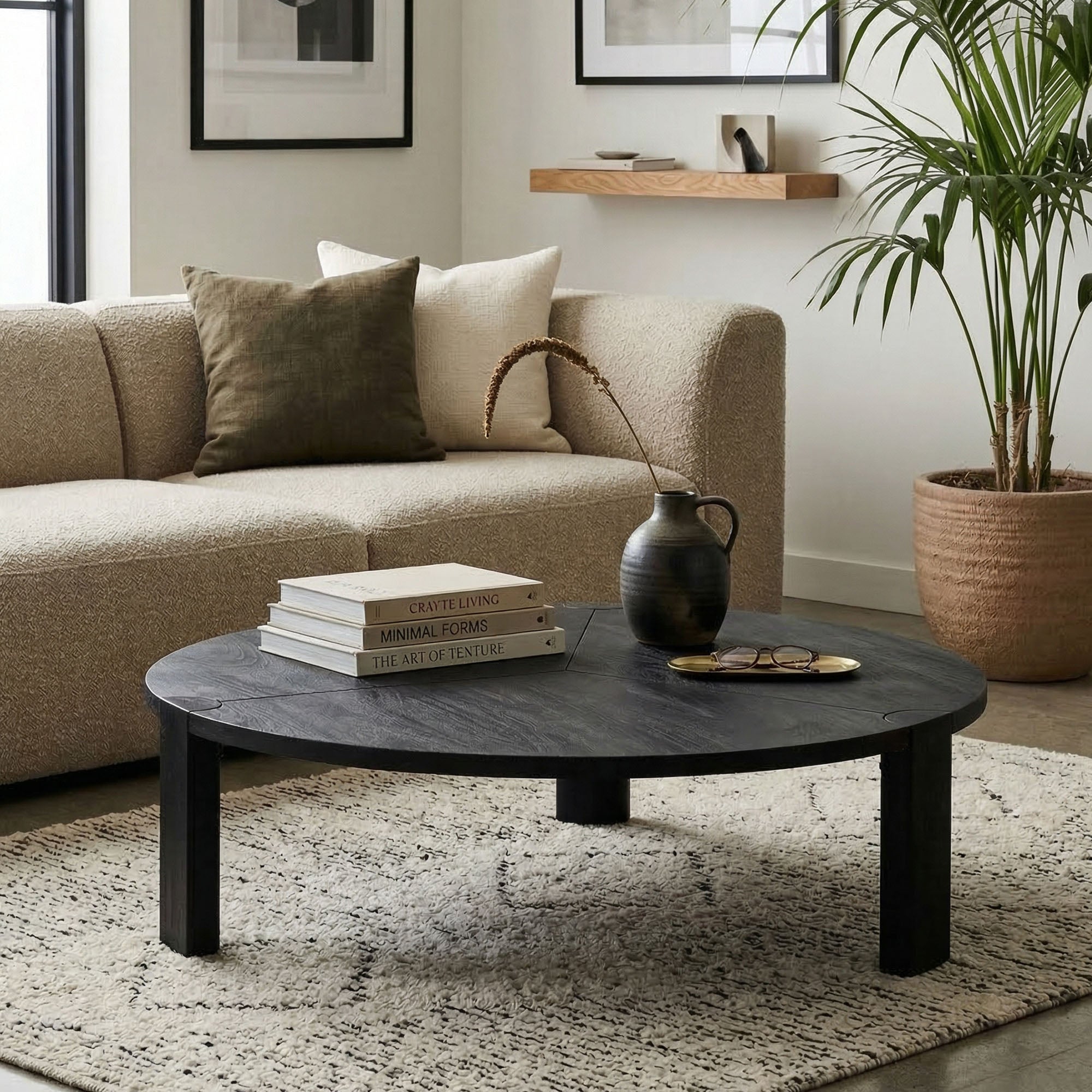 Round Black Coffee Table