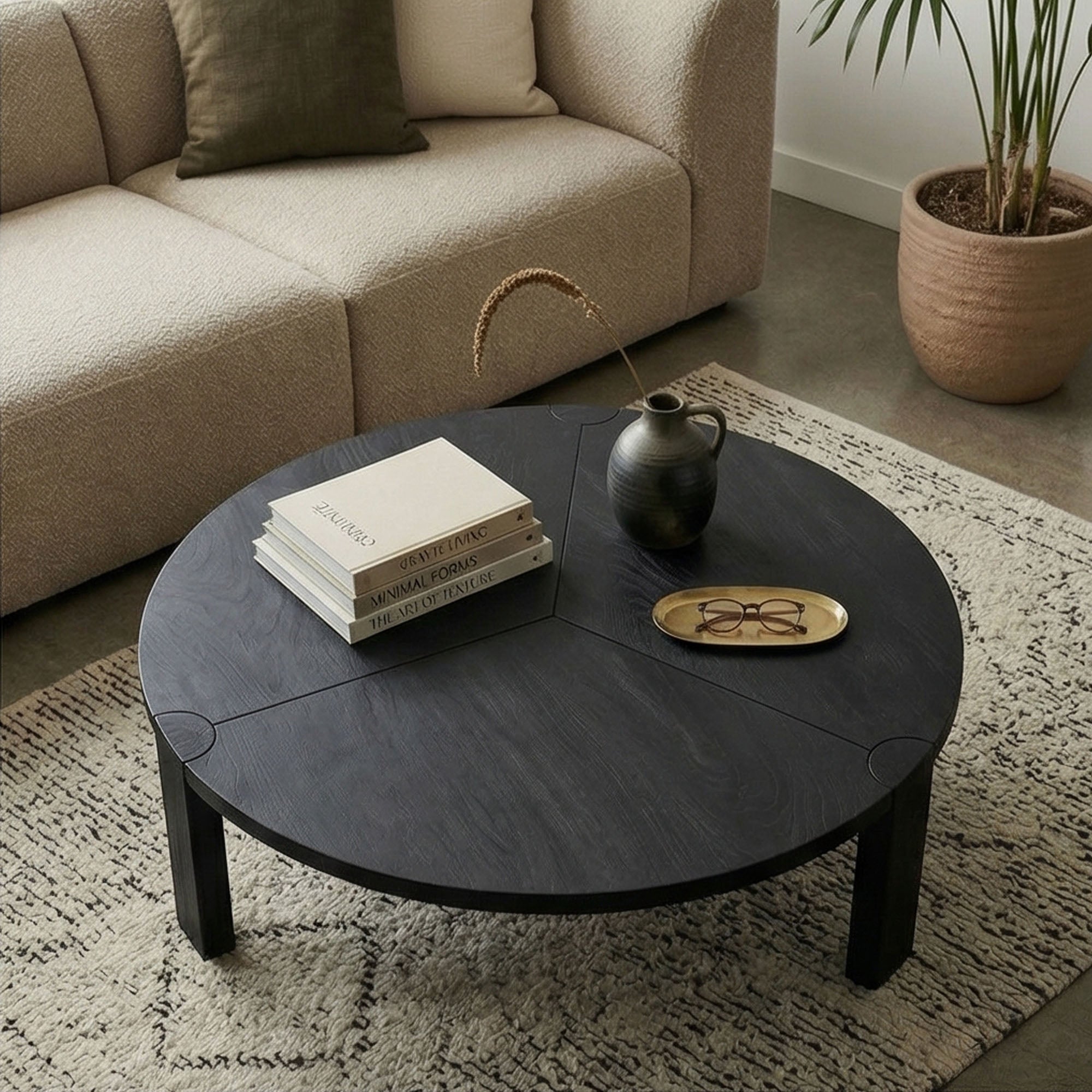Round Black Coffee Table