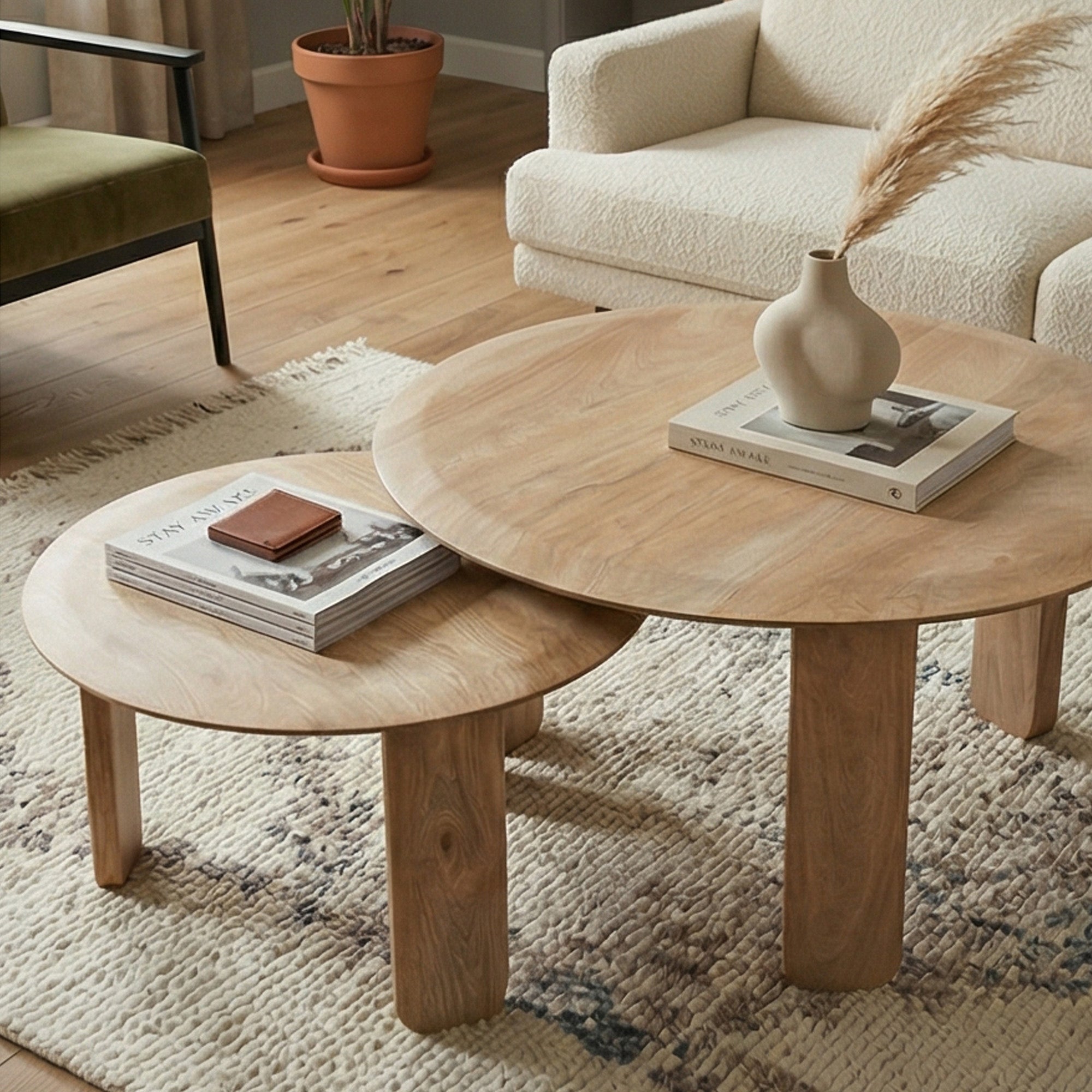 Mango Wood Nesting Coffee Table Set
