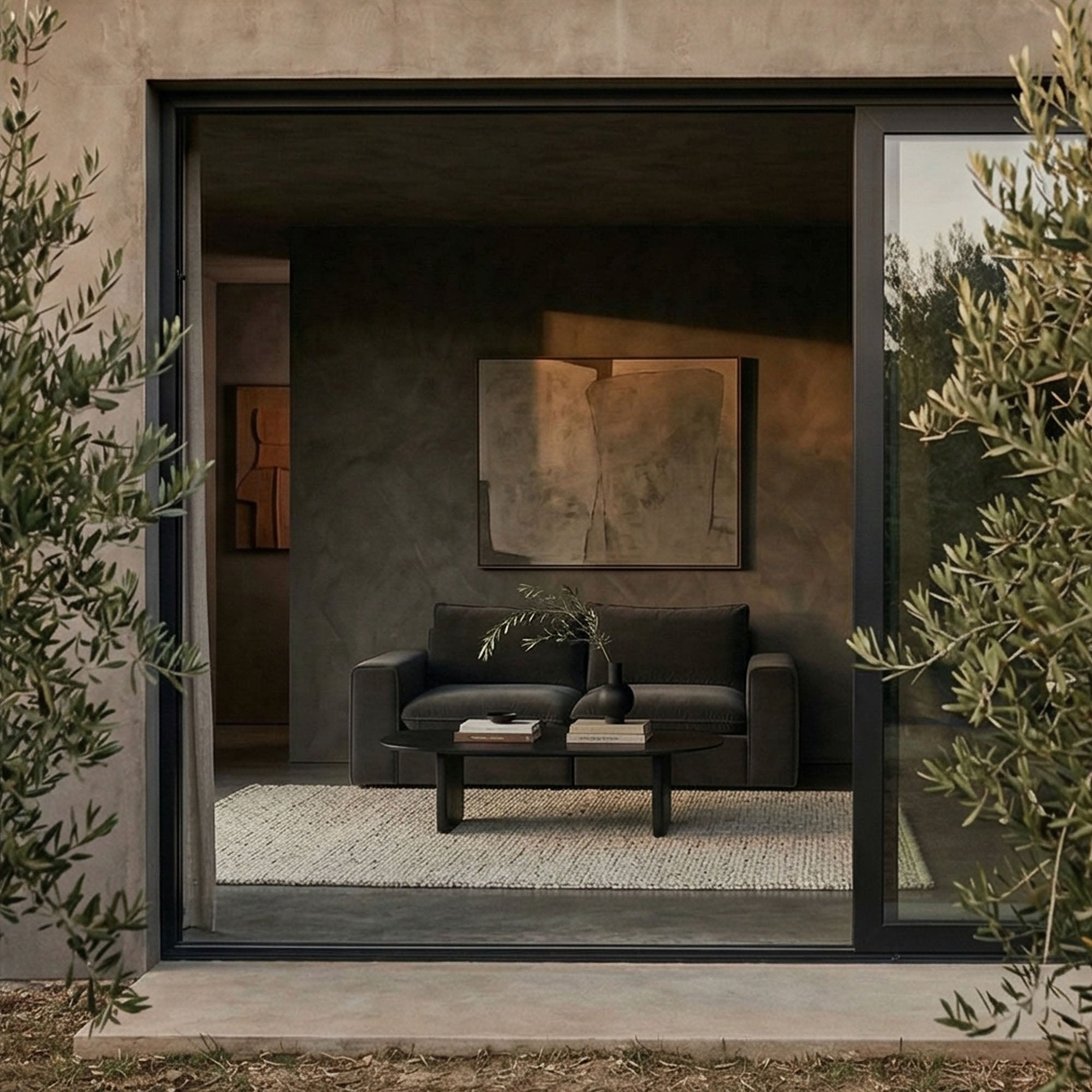 Organic Shape Solid Wood Black