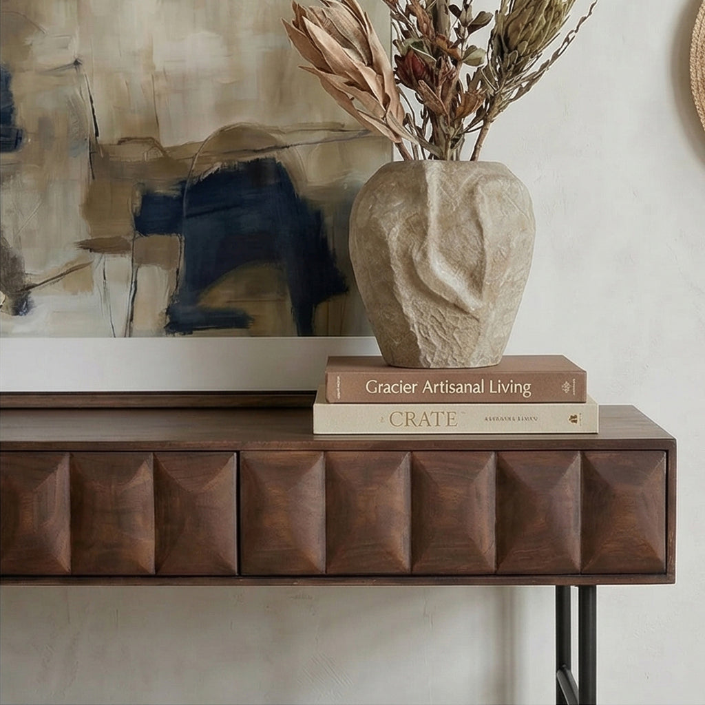 Walnut Wood Console Table