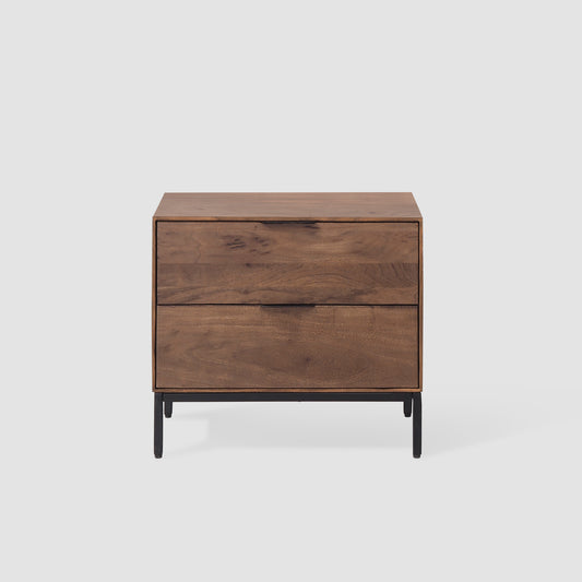 Modern Walnut Wood Bedside Table