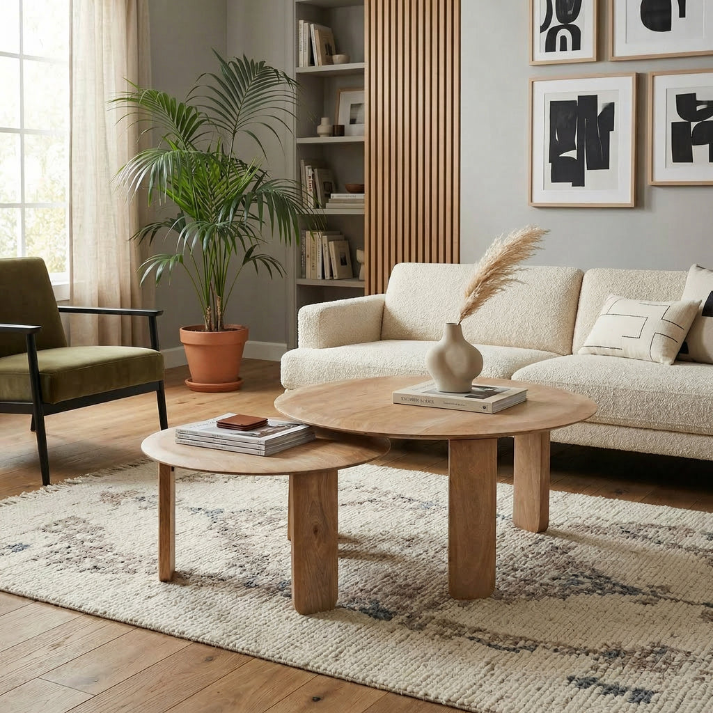 Mango Wood Nesting Coffee Table Set