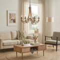 Rope Farmhouse Chandelier, Rustic Rope Ceiling Light
