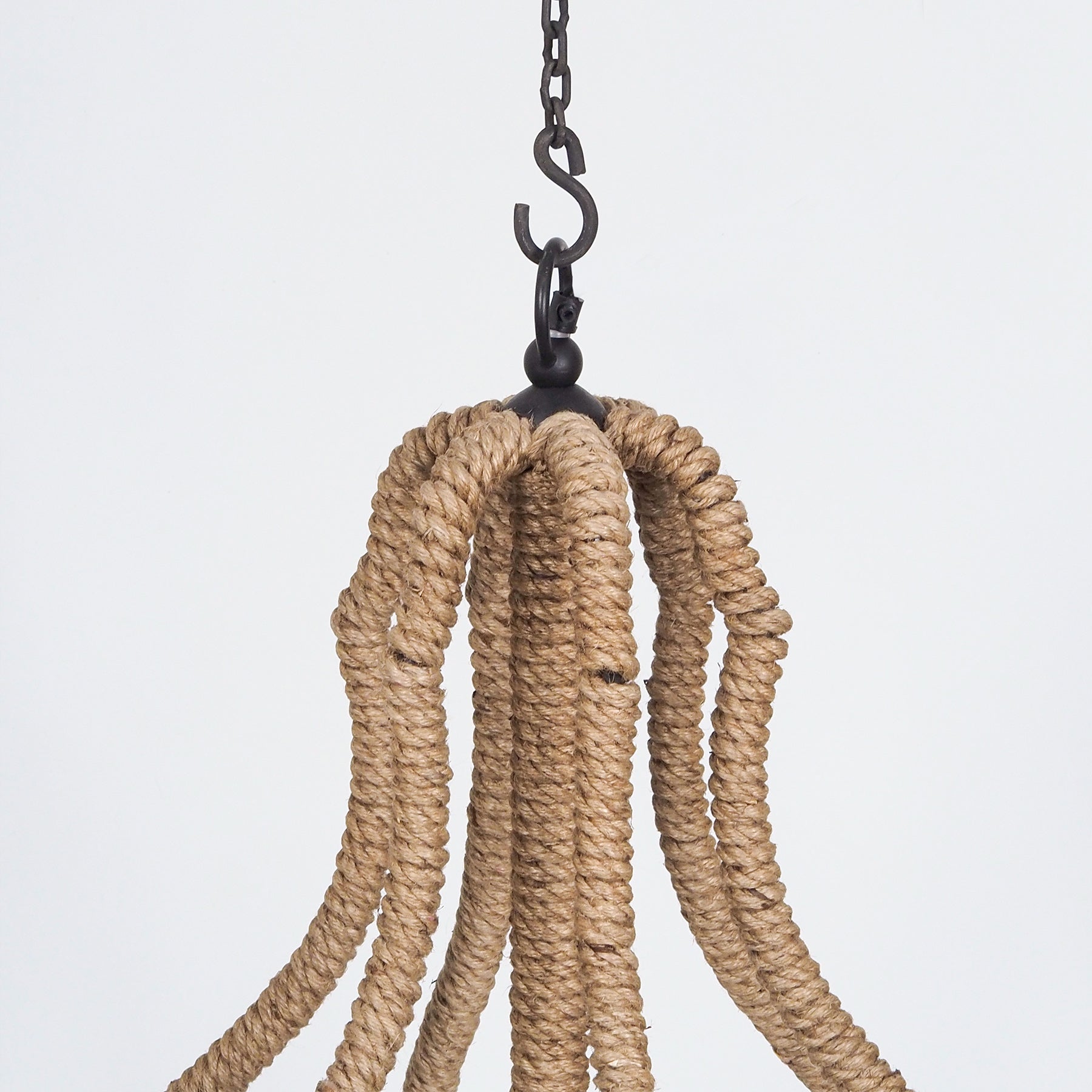 Jute Rope Chandelier, Rustic Rope Light Fixture