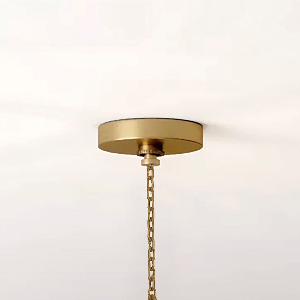 Round Wood Sphere Mesh Chandelier