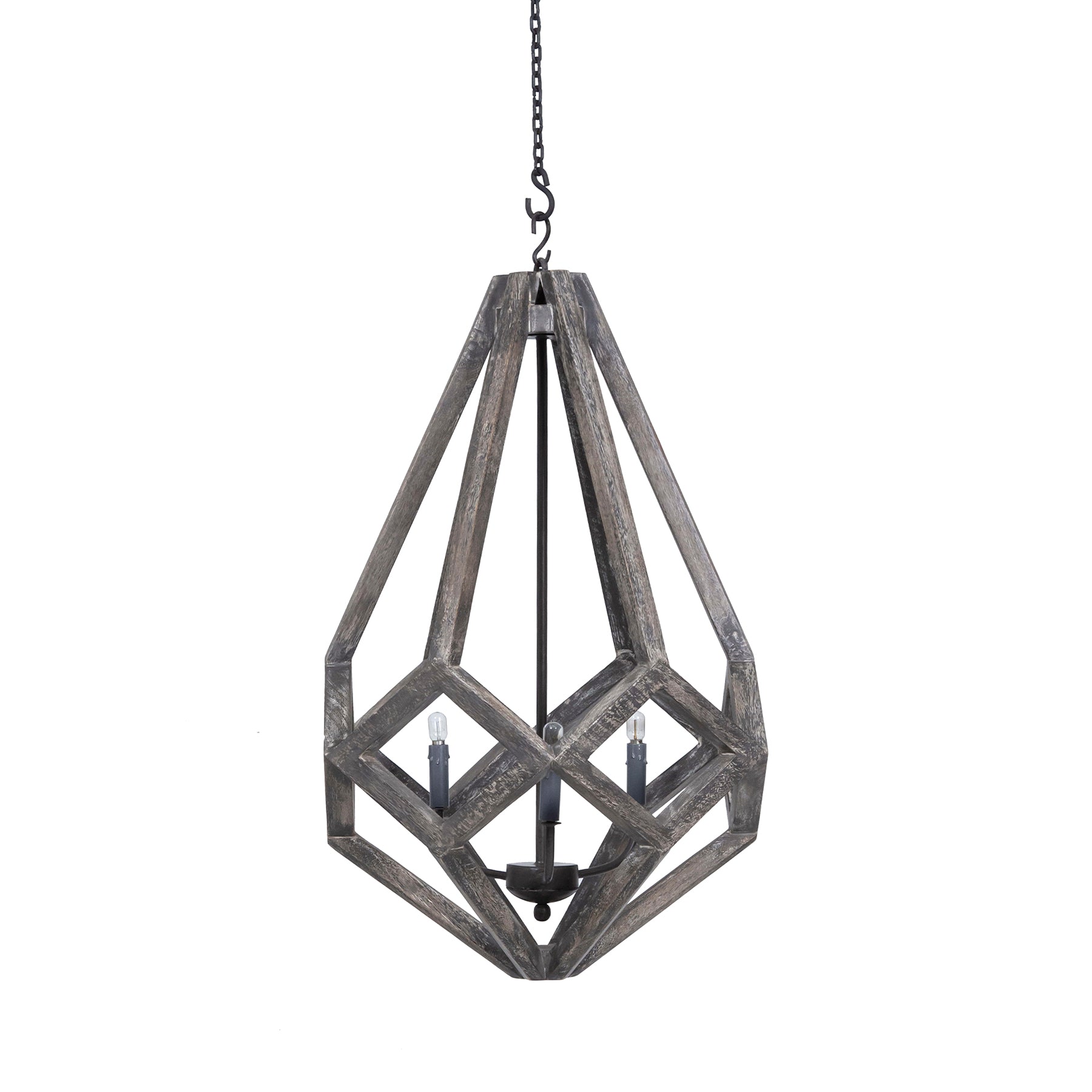 Prism Wooden Chandelier, Geometric Farmhouse Chandelier