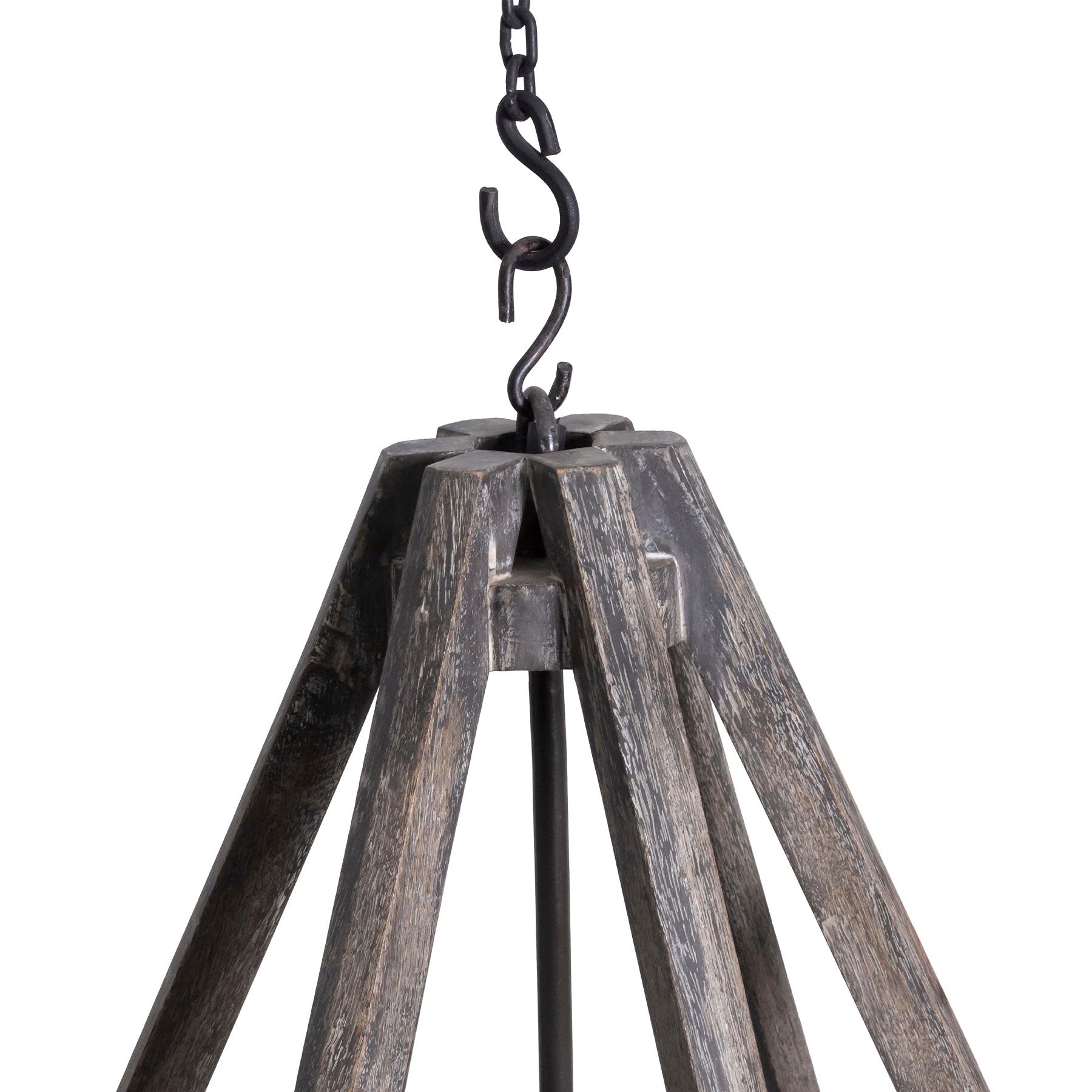 Prism Wooden Chandelier, Geometric Farmhouse Chandelier