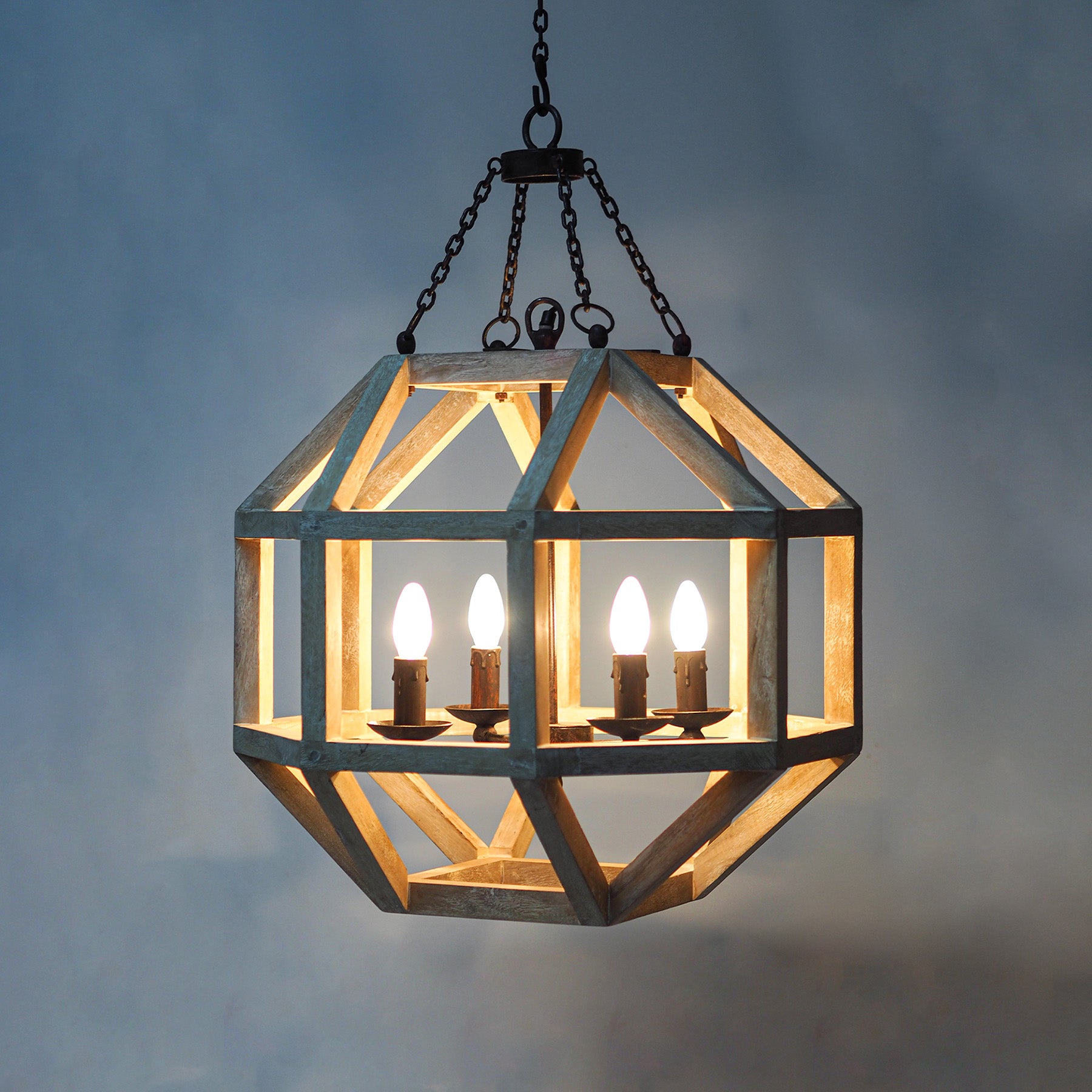 Farmhouse Wood Chandelier, Rustic Wooden Chandelier Light