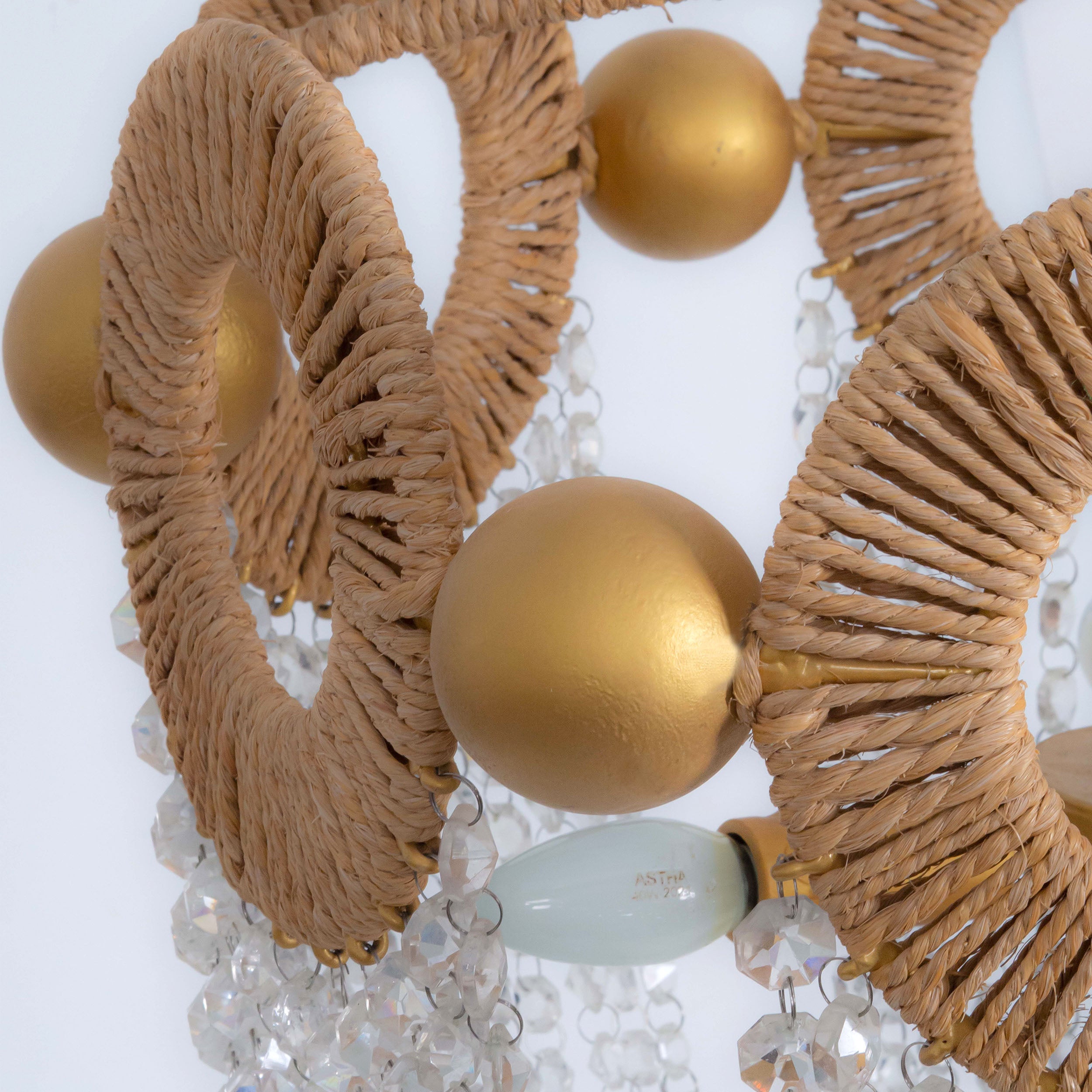 Rope Crystal Chandelier, Boho Beaded Chandelier