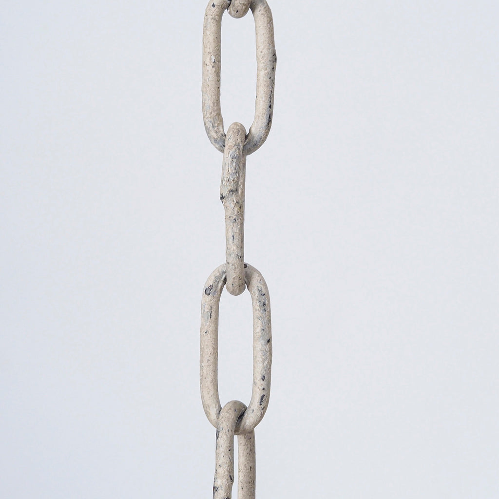 Antique White Boho Ceiling Light, Rustic Two Tier Chandelier