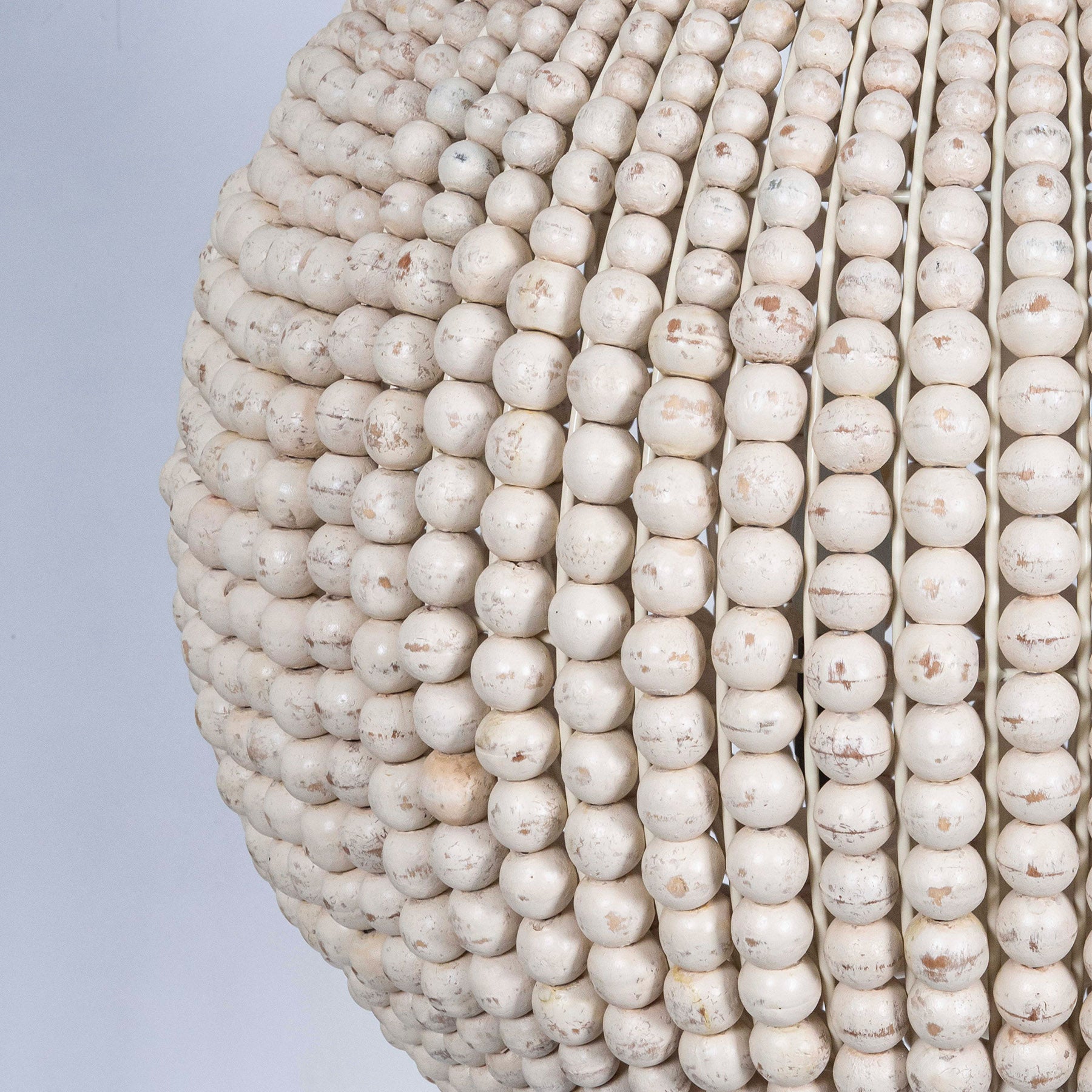 Boho Farmhouse Globe Light, Beaded Orb Chandelier