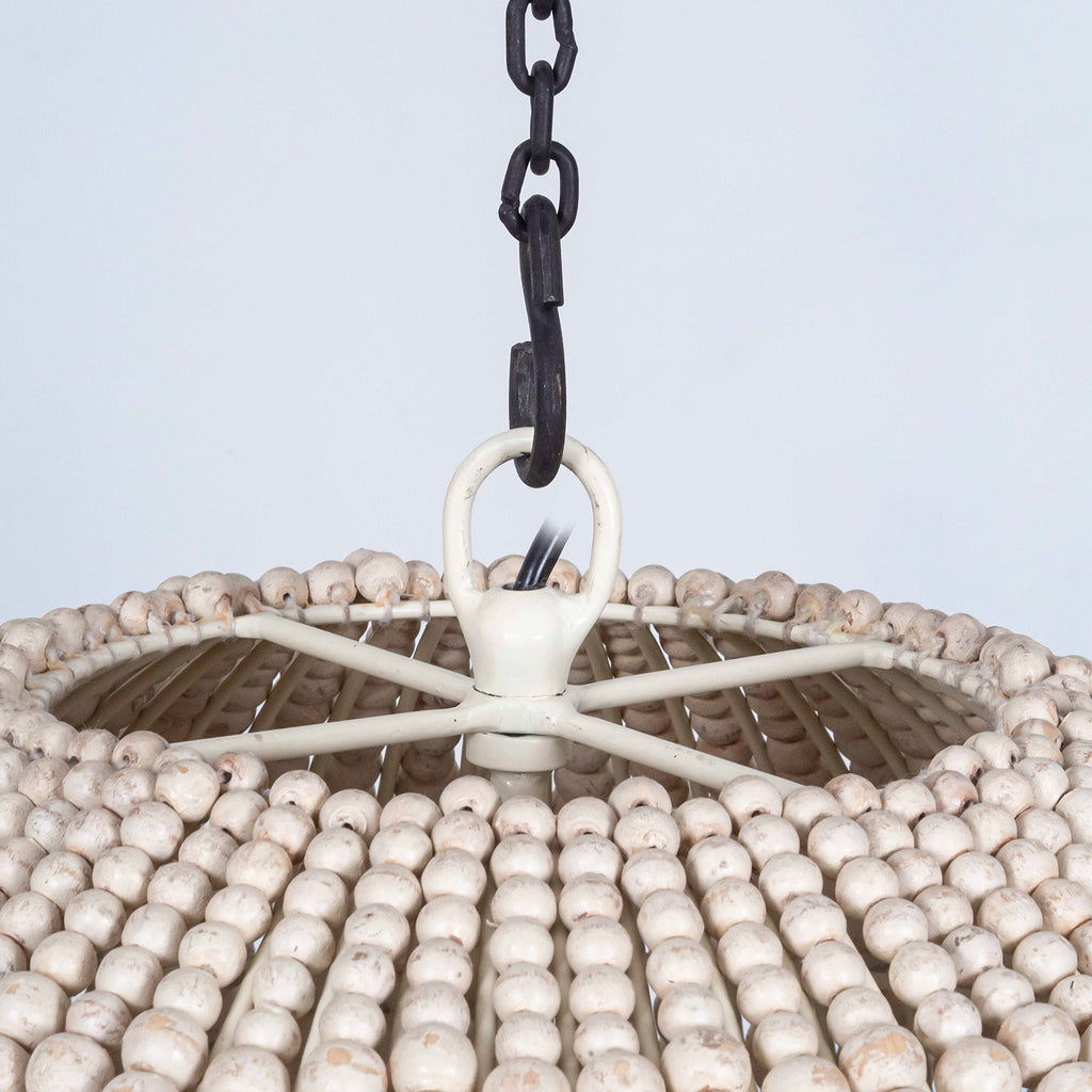 Boho Farmhouse Globe Light, Beaded Orb Chandelier