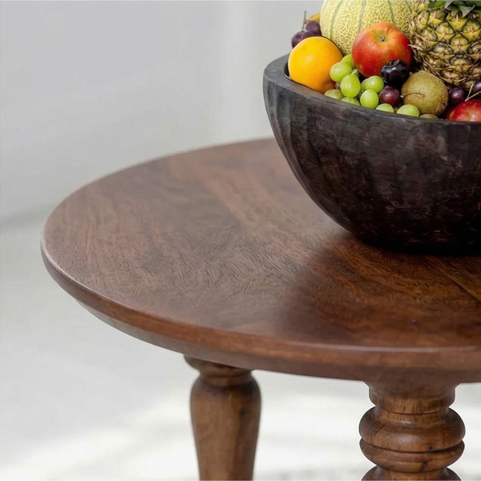 Elegant Wooden Side Table with Carved Legs