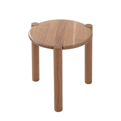 Solid Acacia Wood Round Side Table
