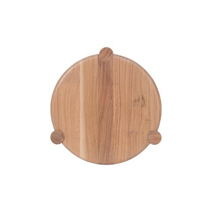 Solid Acacia Wood Round Side Table