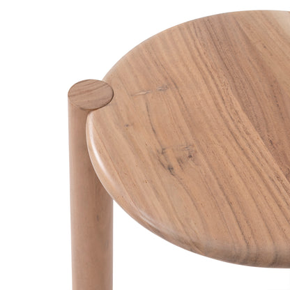 Solid Acacia Wood Round Side Table
