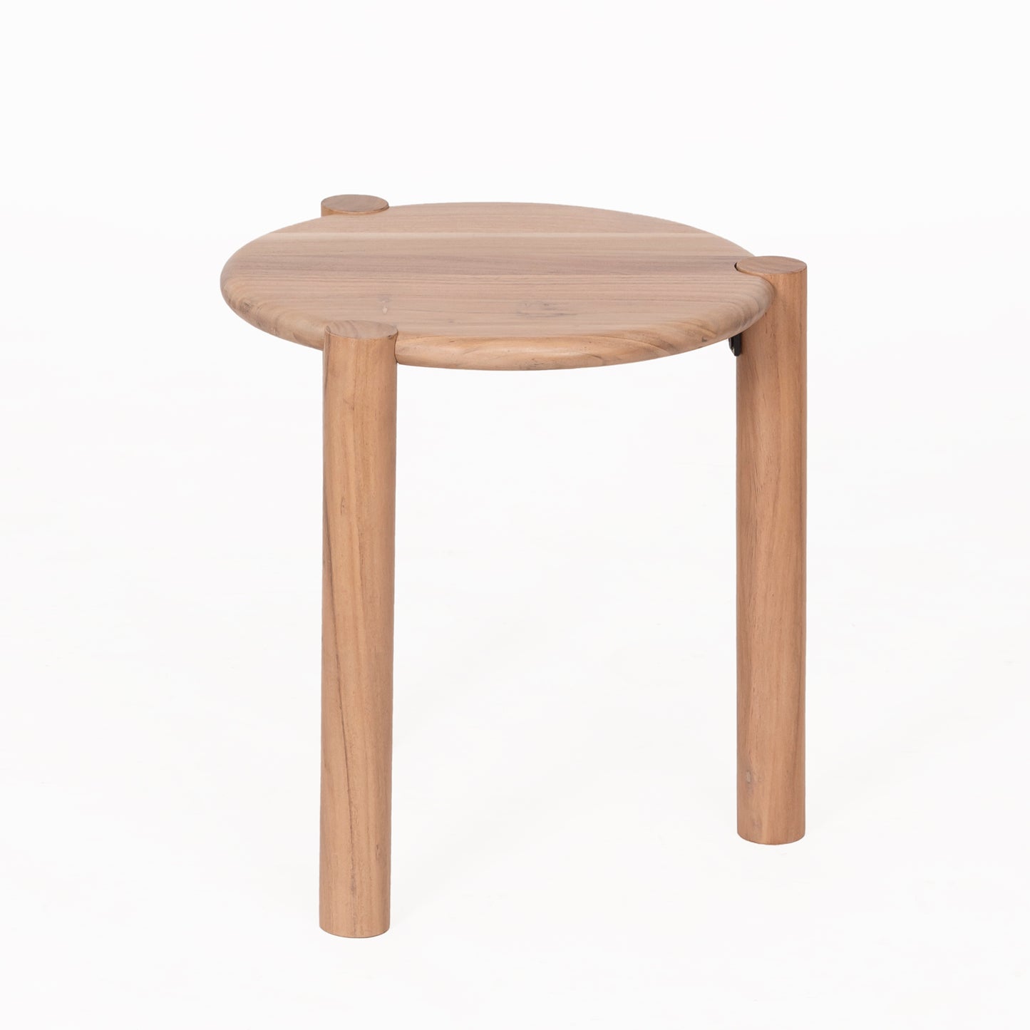 Solid Acacia Wood Round Side Table
