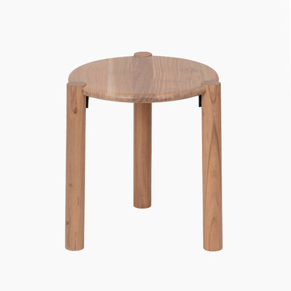 Solid Acacia Wood Round Side Table