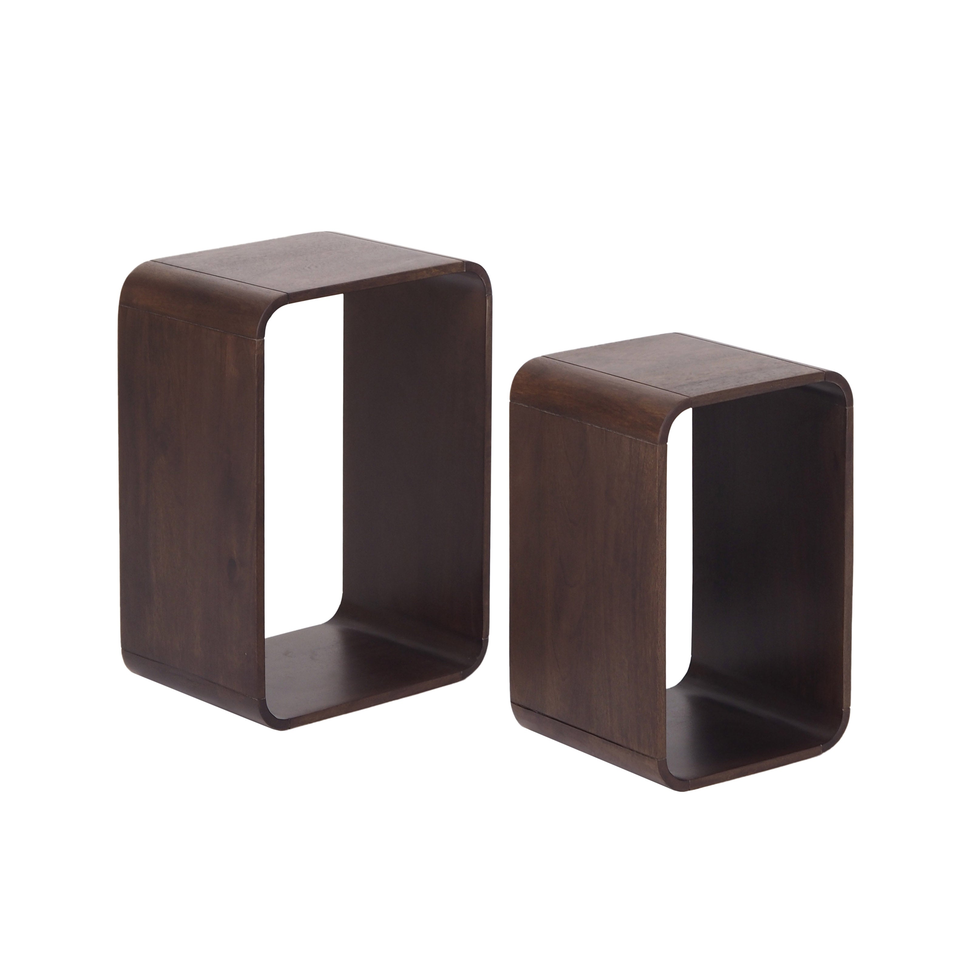 Nested Wooden Side Tables Set of 2