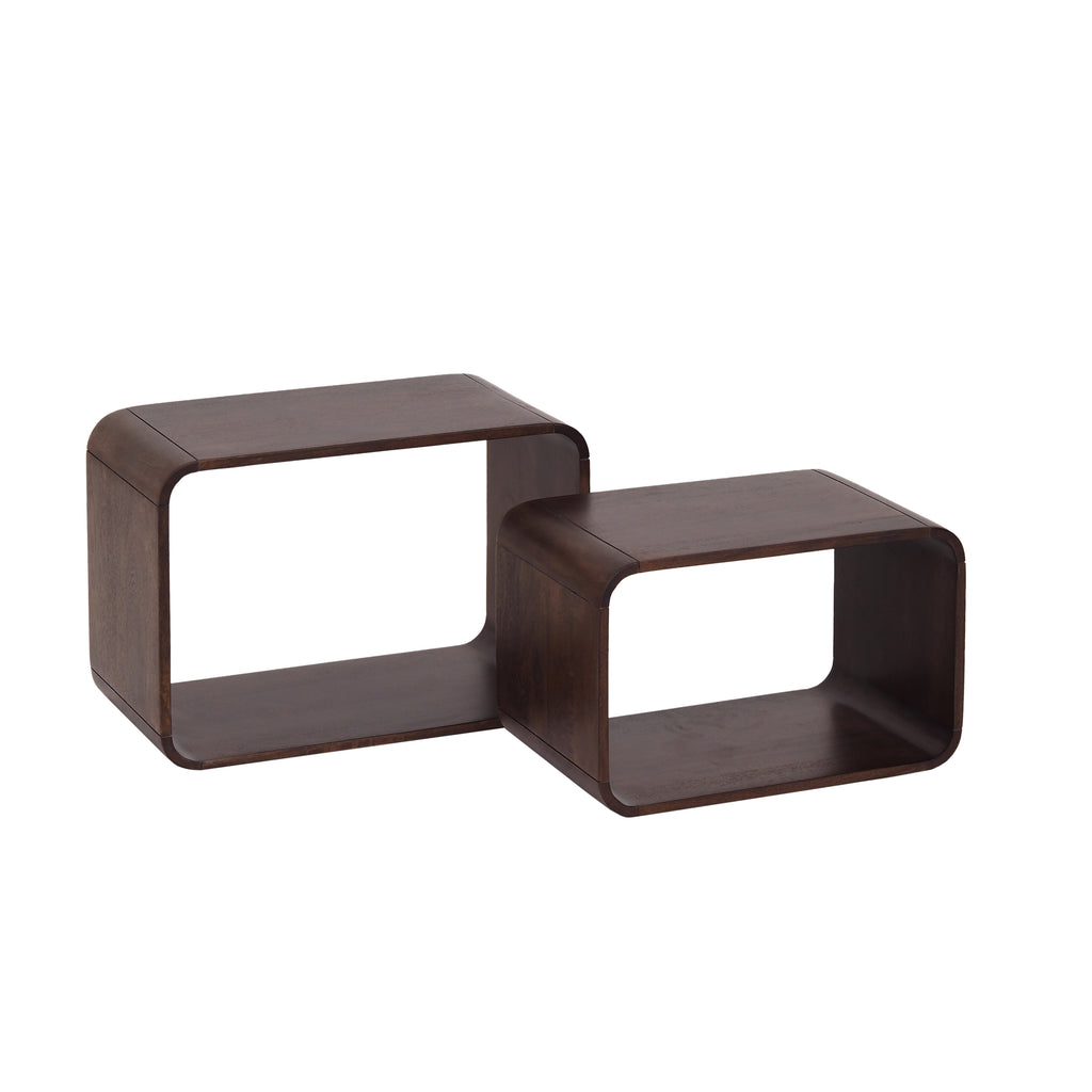 Nested Wooden Side Tables Set of 2