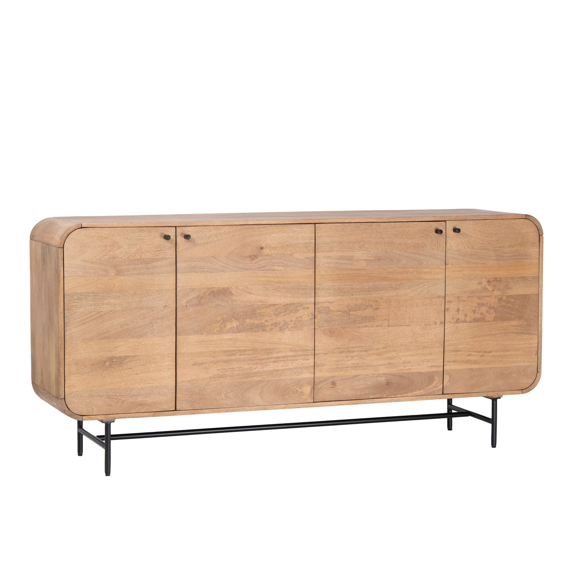 Contemporary Curved Mango Wood Sideboard