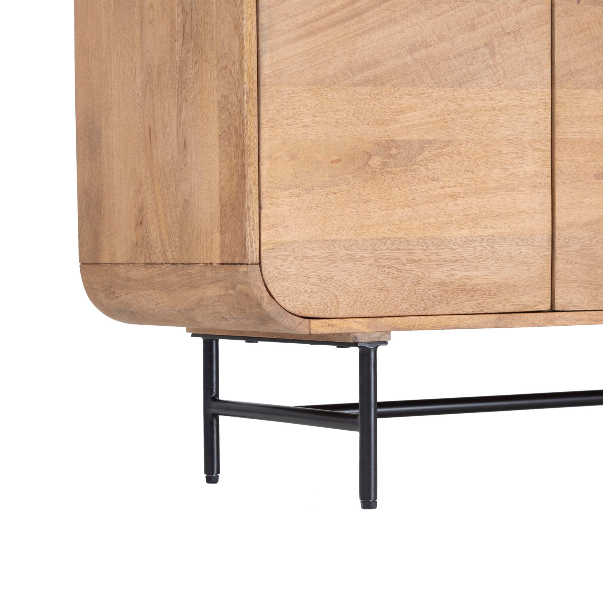 Contemporary Curved Mango Wood Sideboard