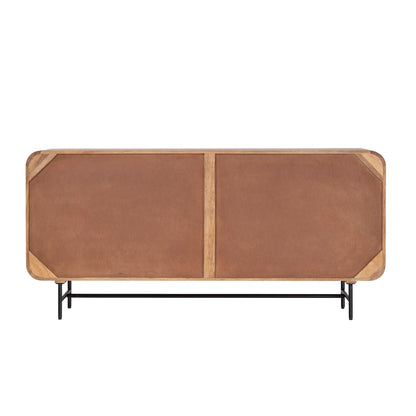 Contemporary Curved Mango Wood Sideboard