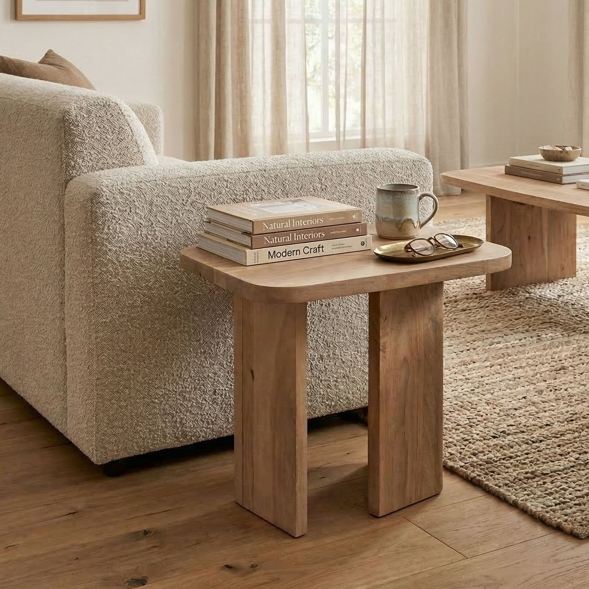 Mango Wood End Table – Natural Finish