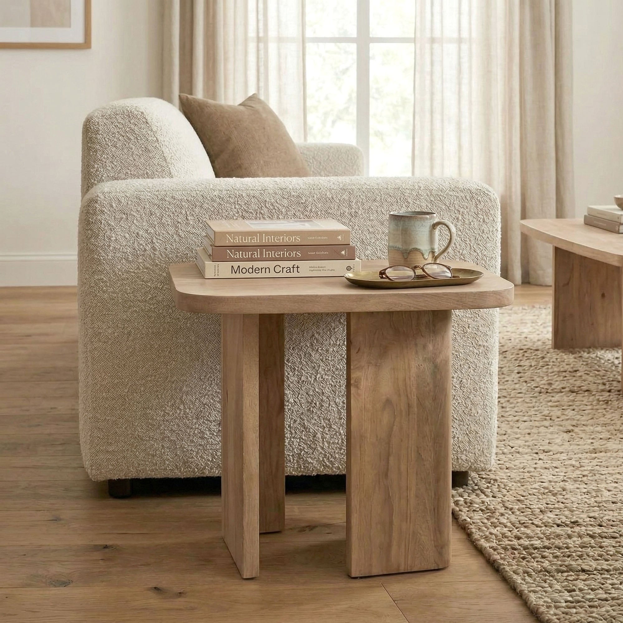 Mango Wood End Table – Natural Finish