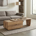 Mango Wood Coffee Table with Storage Drawers